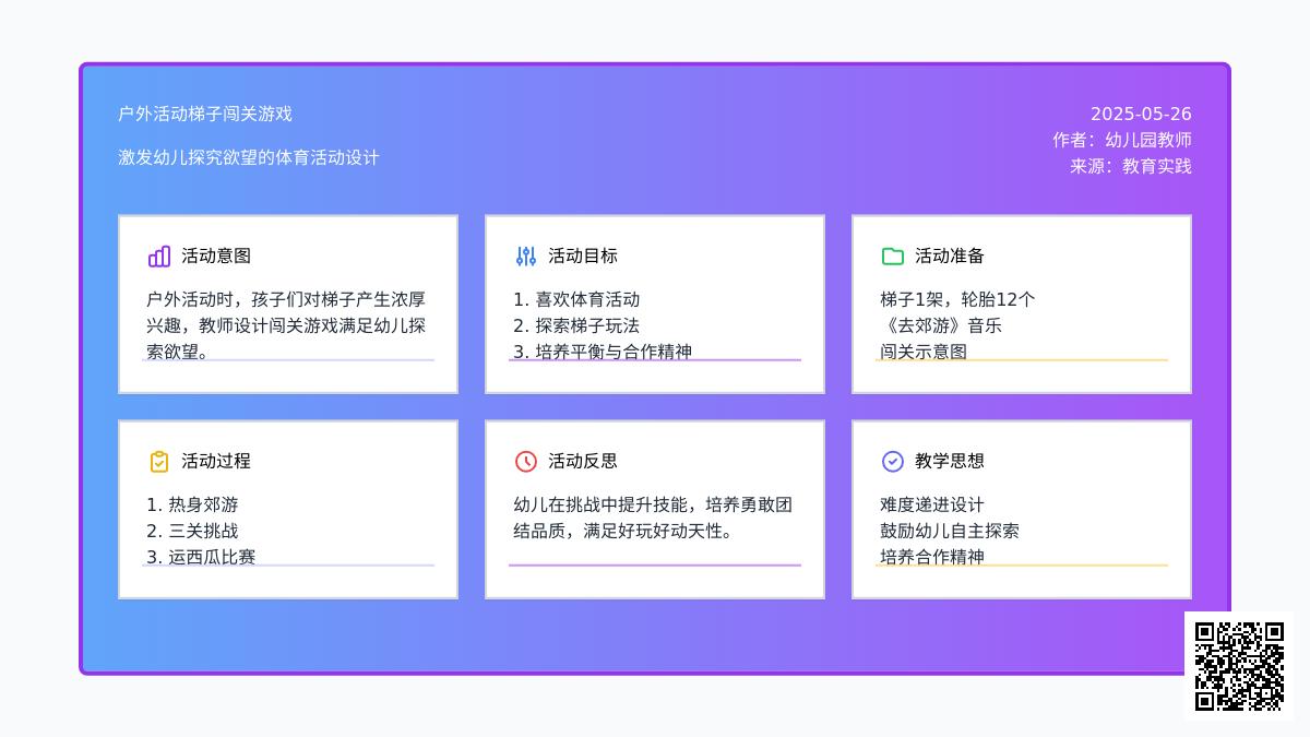 大班体育游戏花样玩梯子教案反思