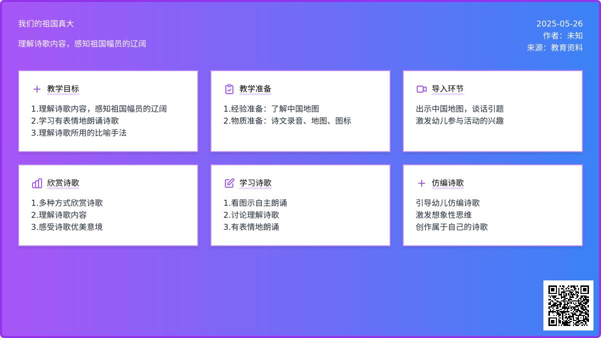 大班语言公开课我们的祖国真大教案反思