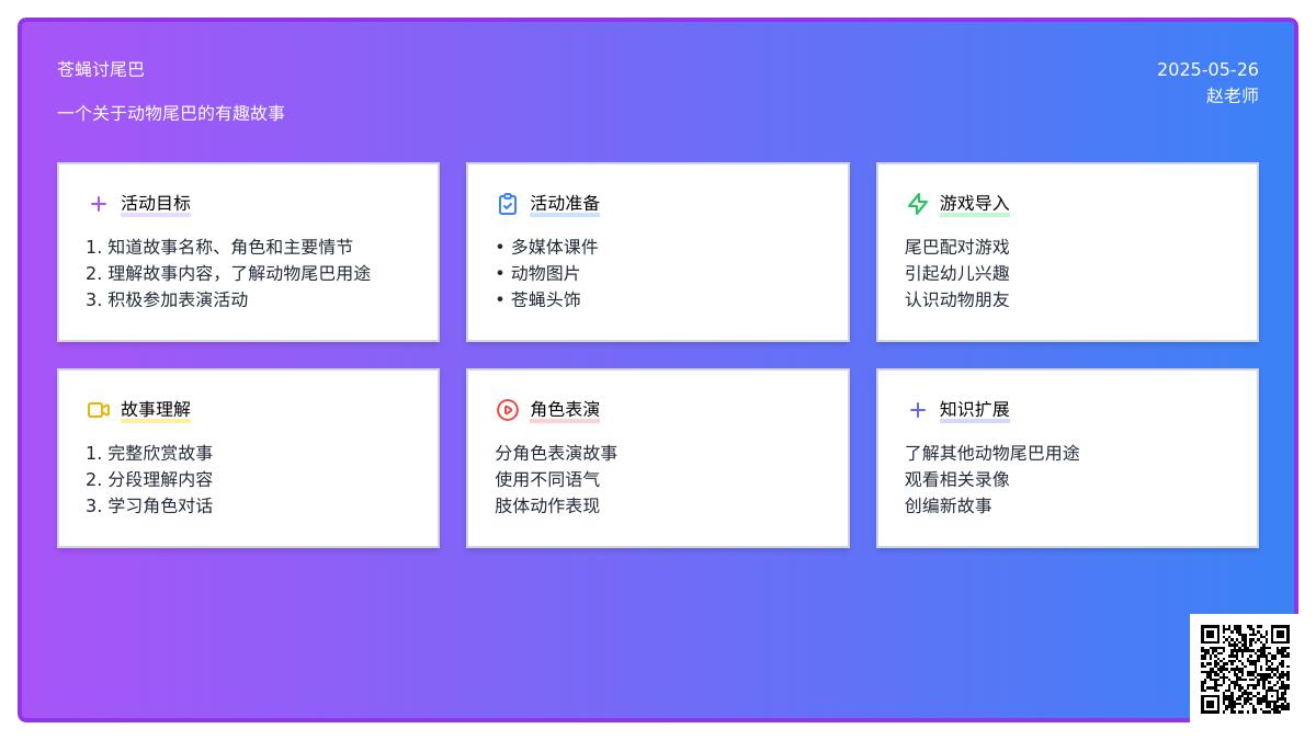 大班语言苍蝇讨尾巴教案