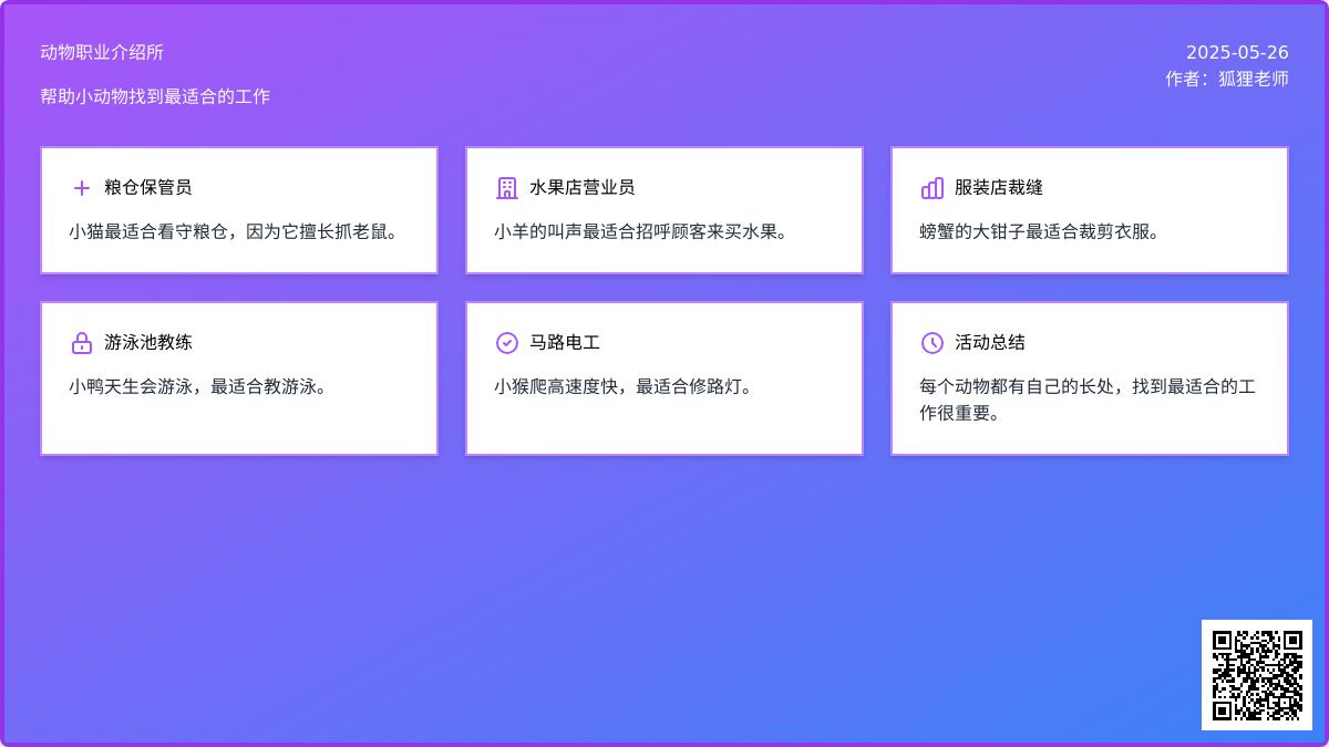 大班语言公开课小动物找工作教案反思