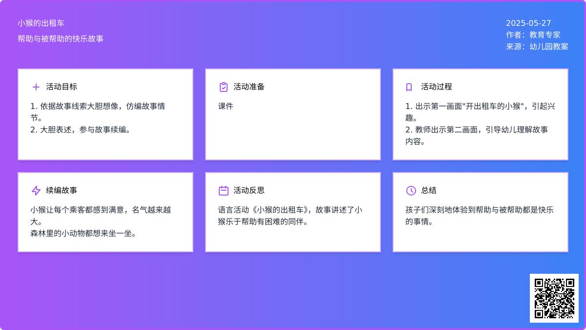 大班语言公开课小猴的出租车教案反思