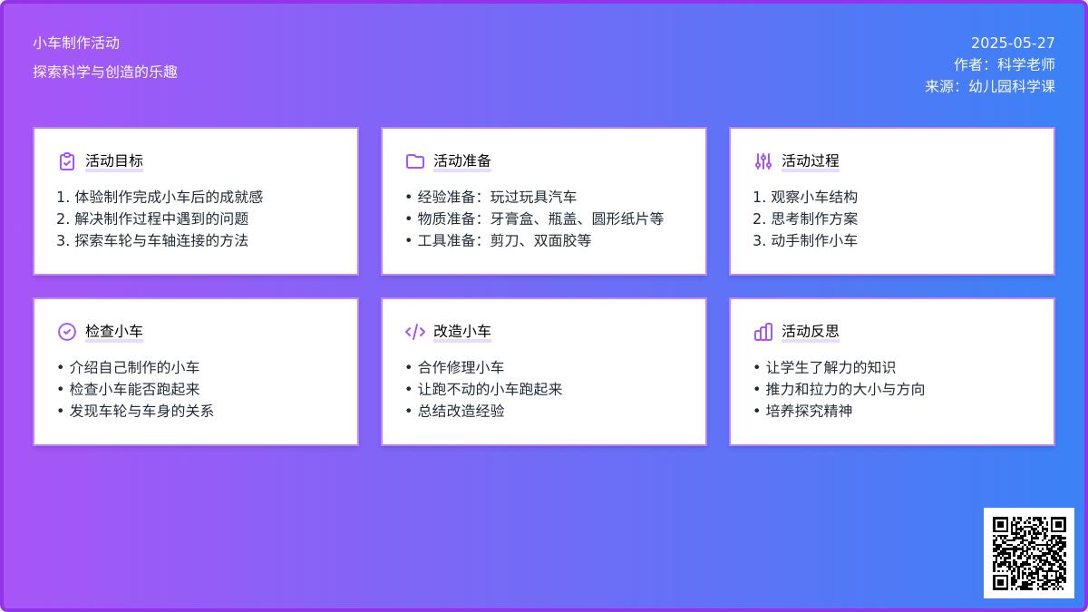 大班科学活动小车跑起来教案反思