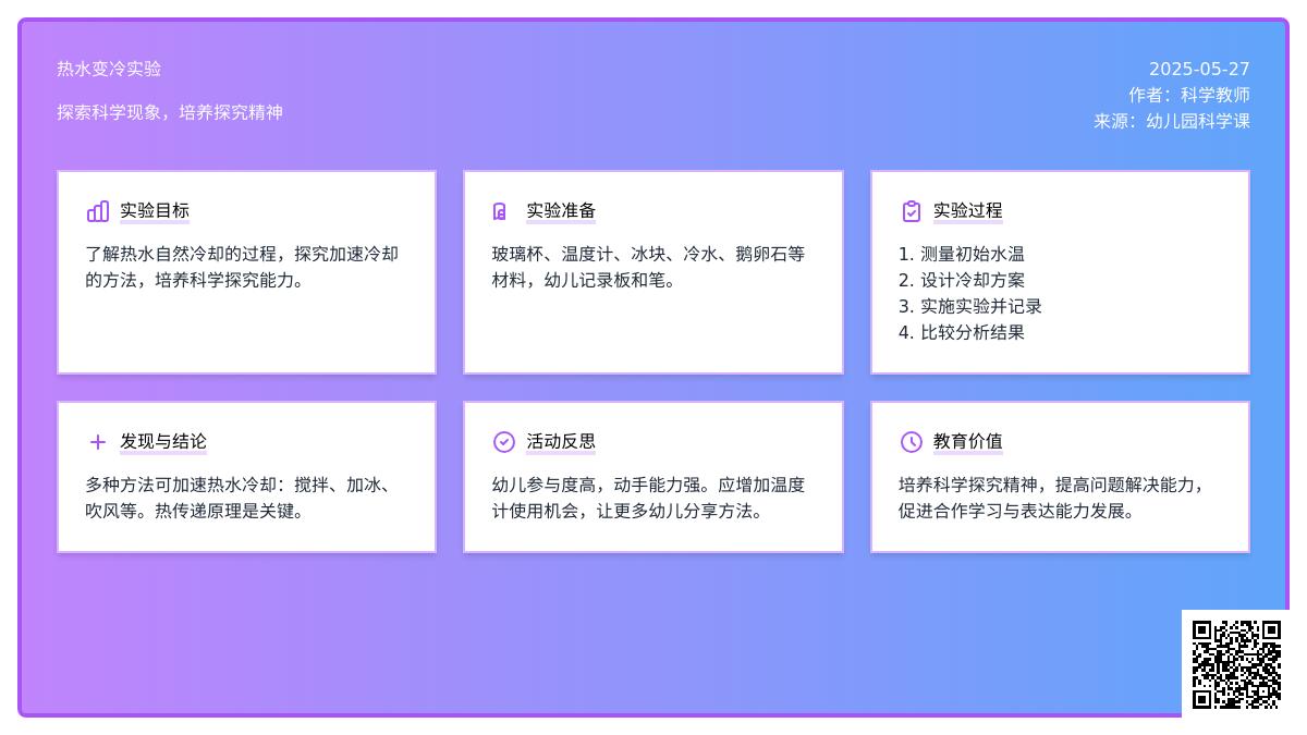 大班科学活动让热水快点变冷教案反思