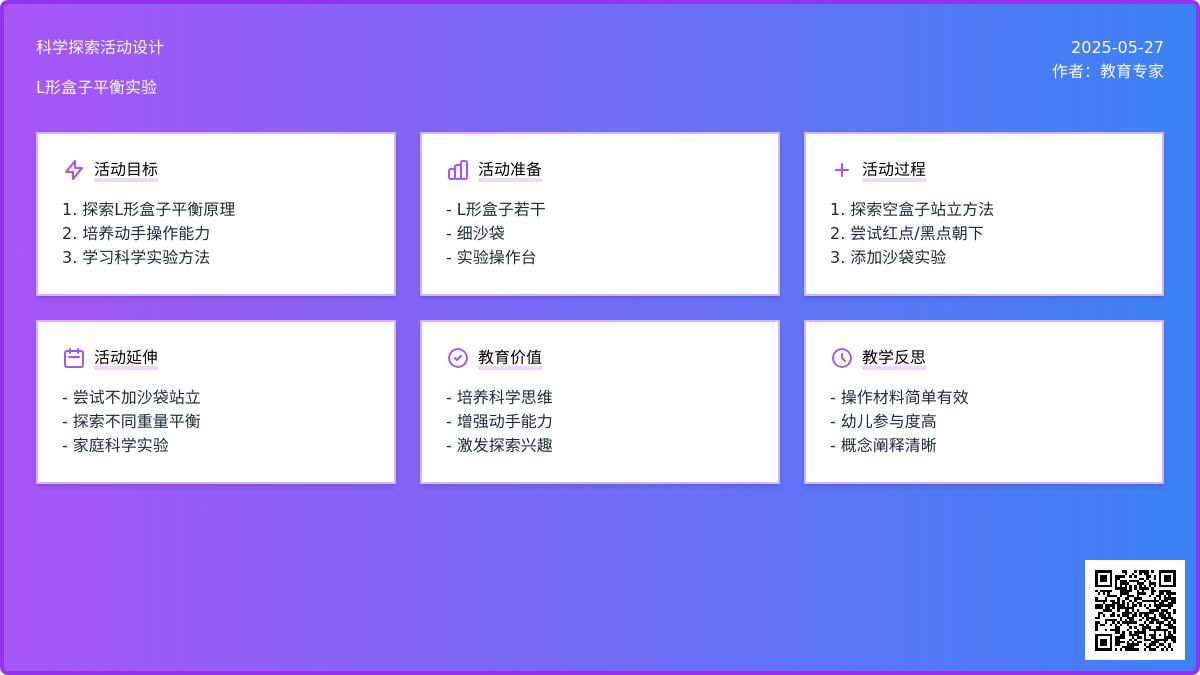 大班科学活动站立的盒子教案反思