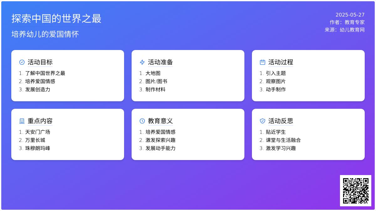 大班科学中国的世界之最教案反思