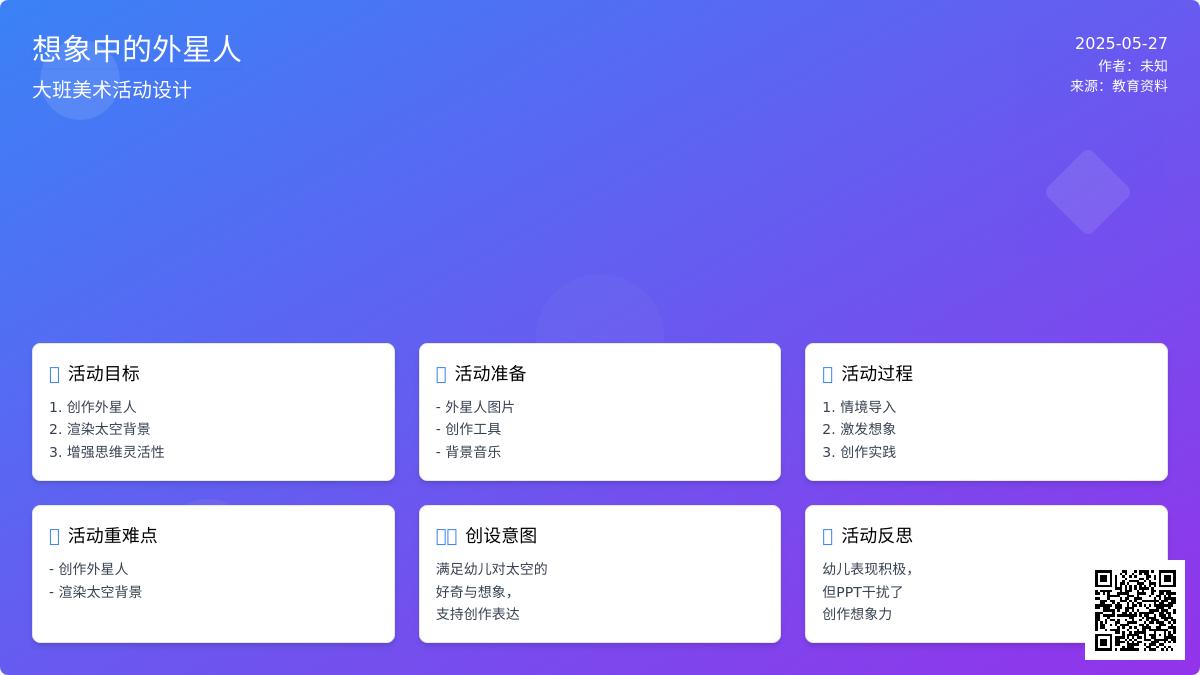 大班艺术想象中的外星人教案反思