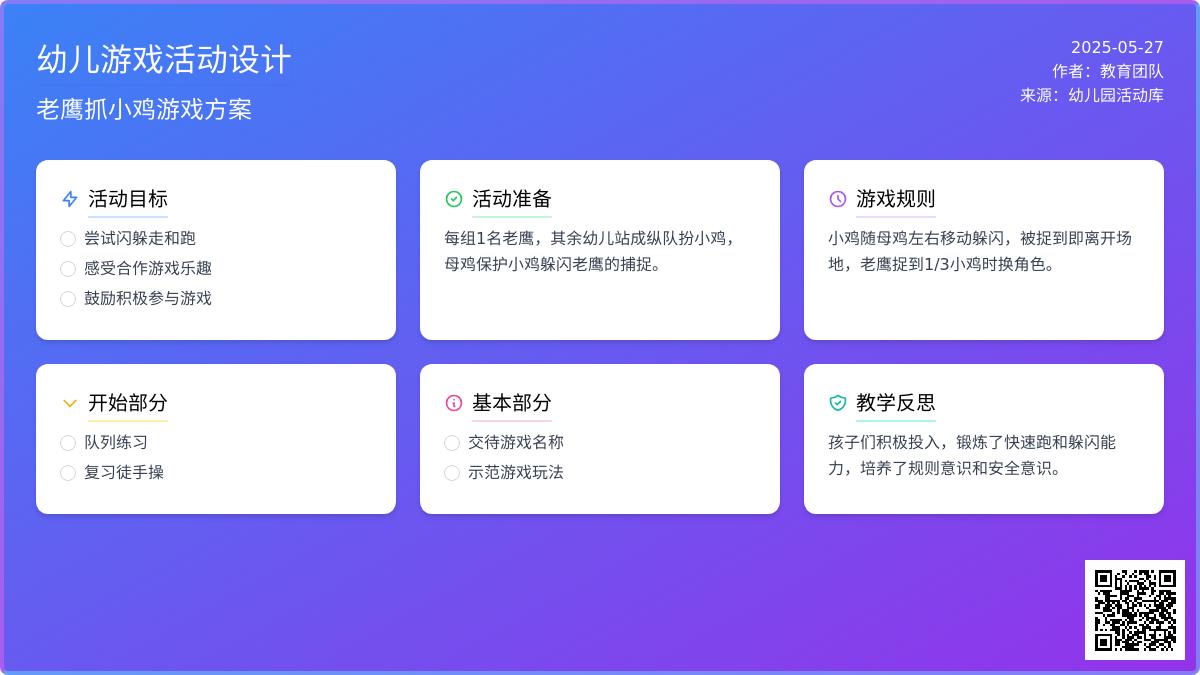 大班体育游戏公开课老鹰捉小鸡教案反思