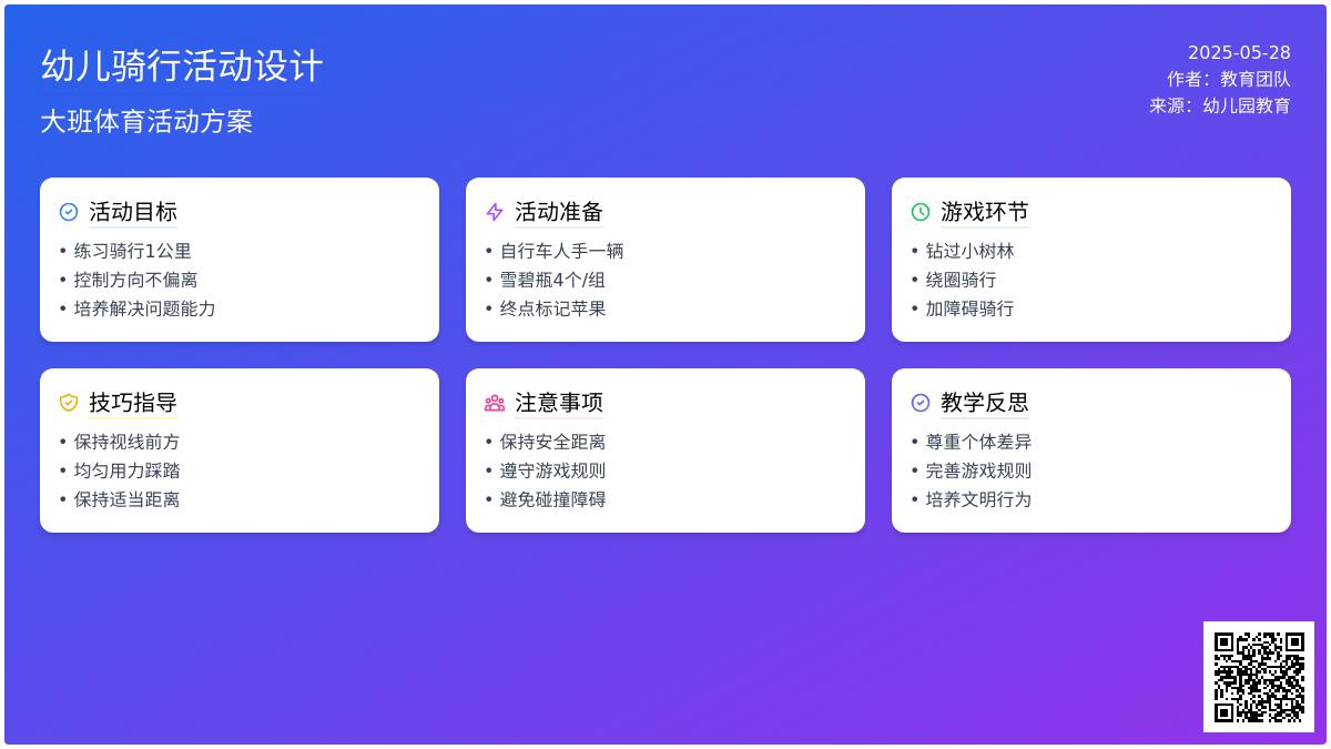 大班体育游戏小小骑车手教案反思