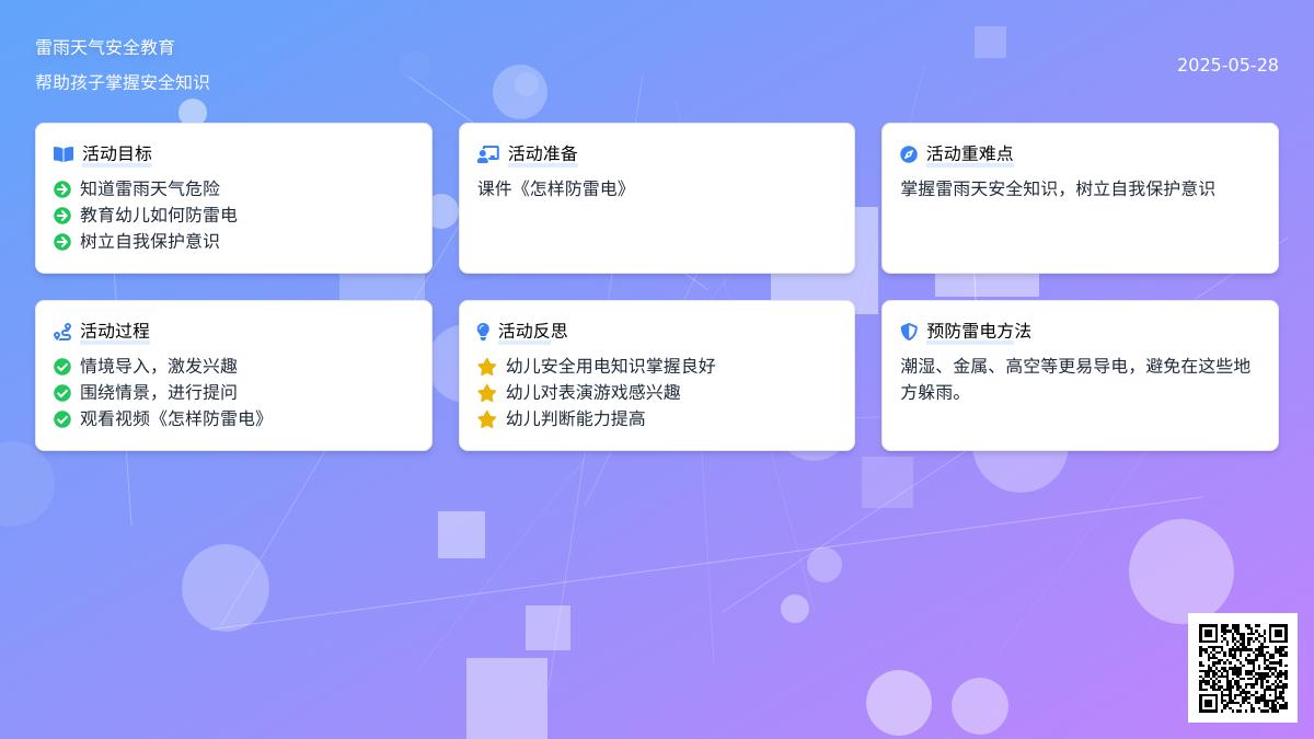 大班健康怎样防雷电教案反思