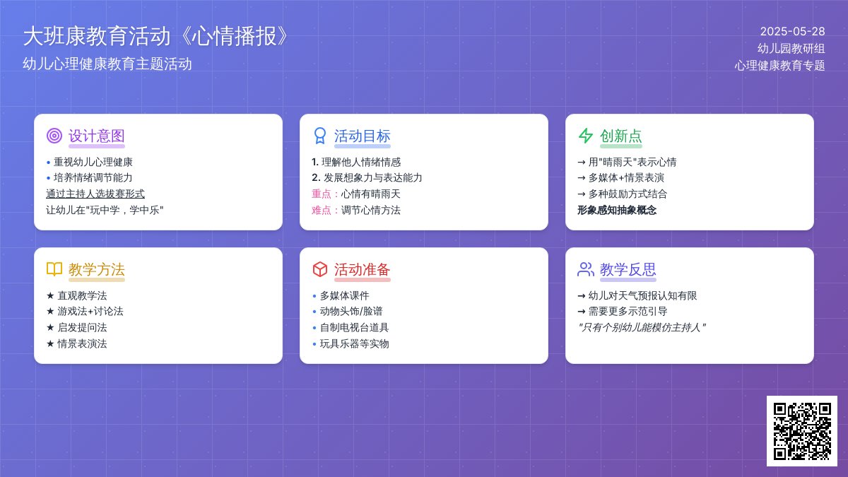 大班健康公开课心情播报教案反思
