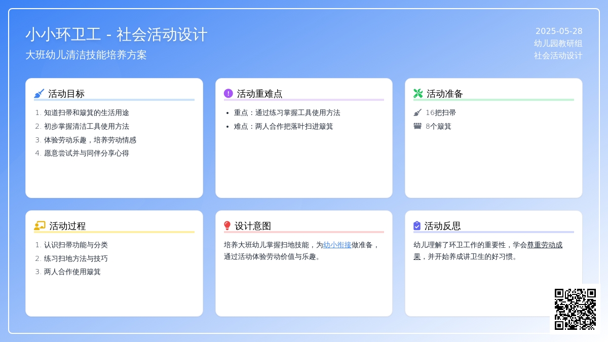 大班社会活动小小环卫工教案反思