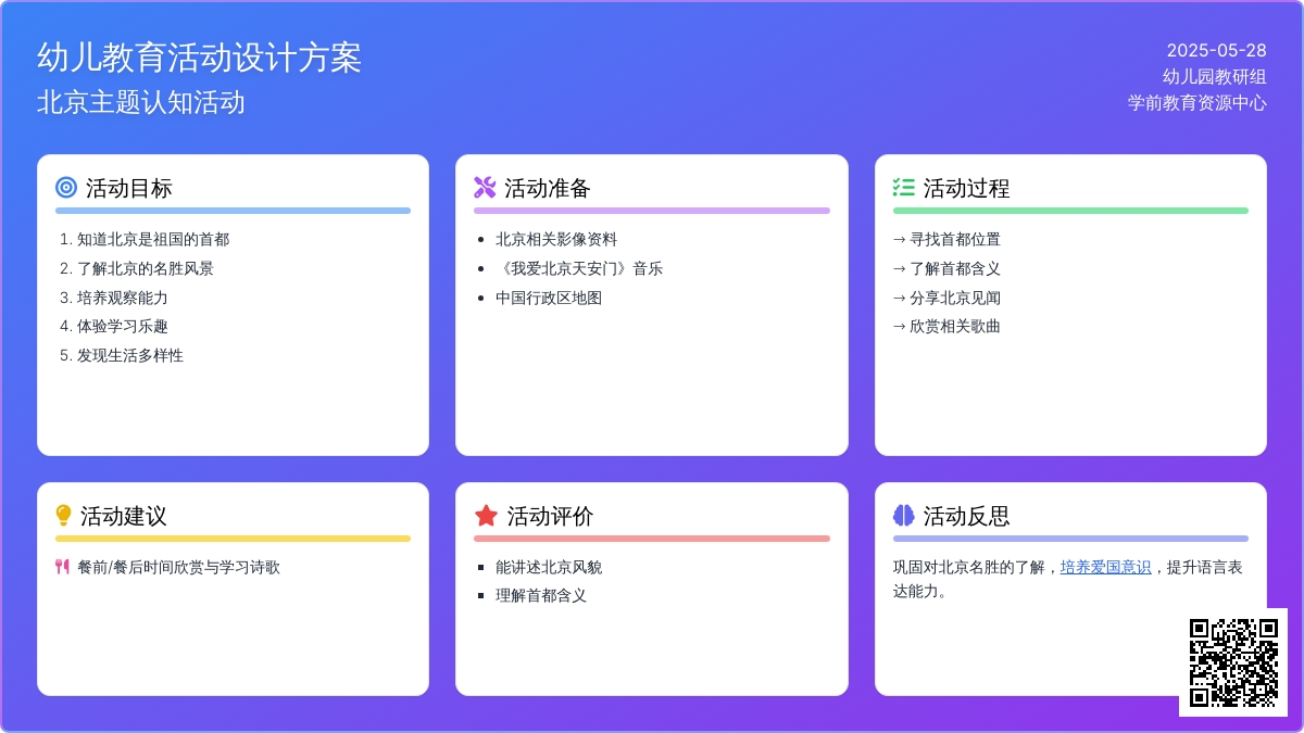 大班社会活动我爱北京天安门教案反思