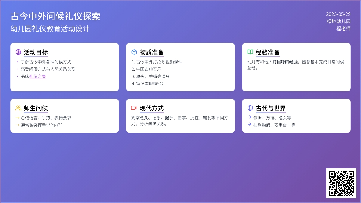 大班社会活动问候的礼仪教案