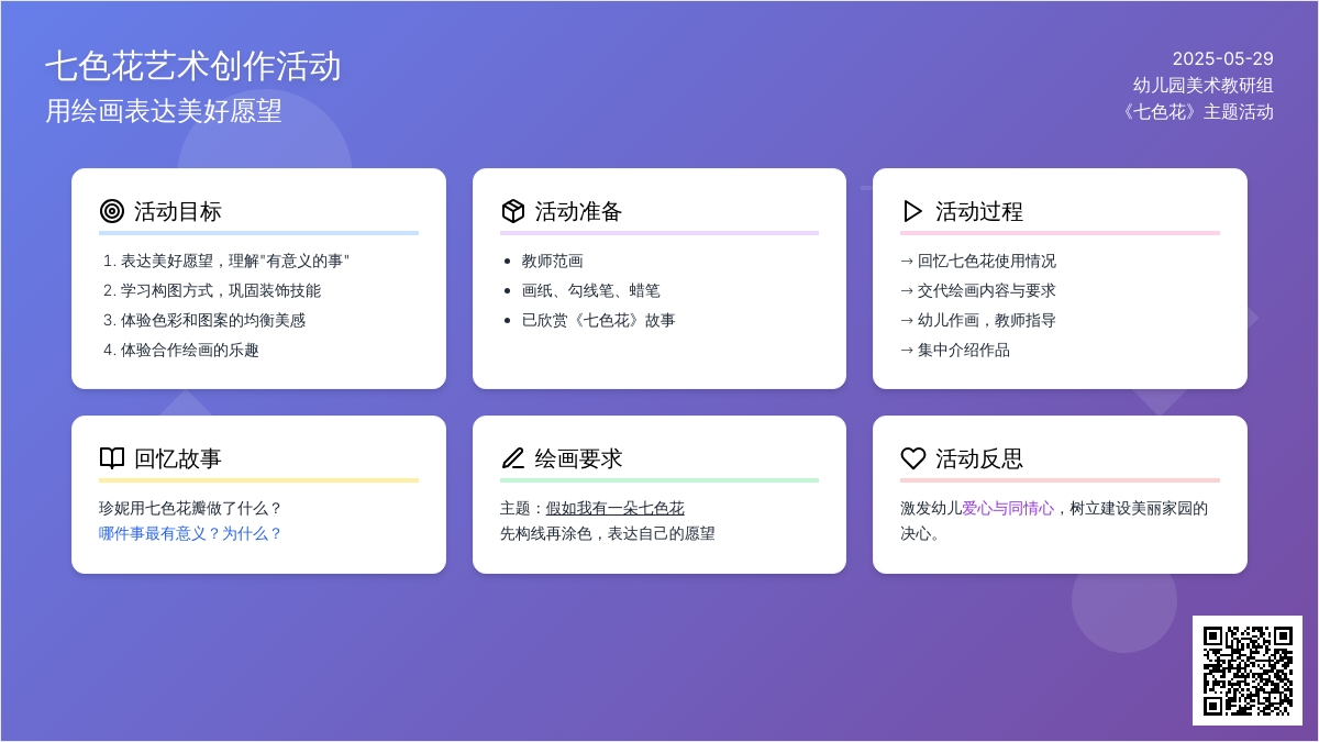 大班美术美丽的七色花教案反思