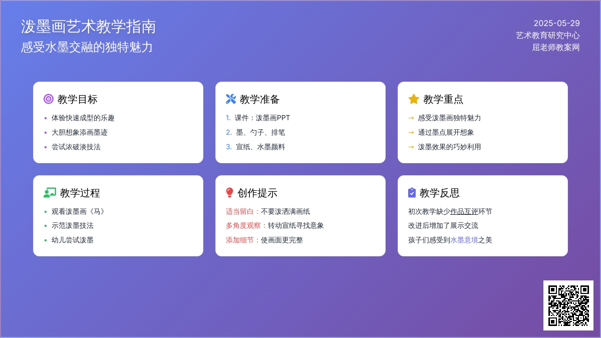 大班水墨活动泼墨画教案反思