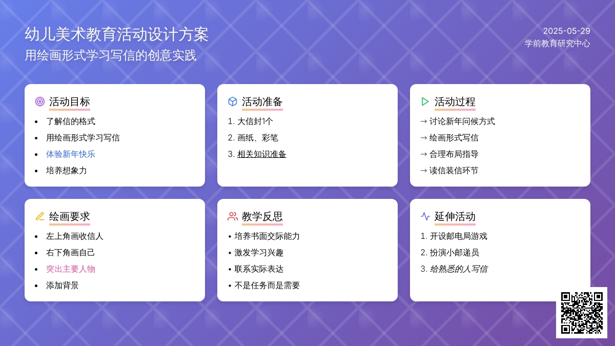 大班美术活动写信教案反思