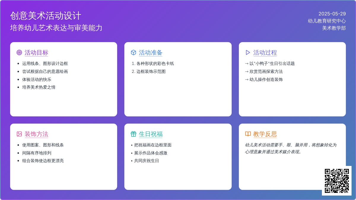 大班美术美丽的生日卡教案反思