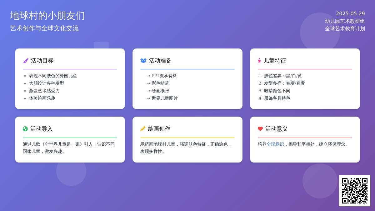 大班美术活动地球村的孩子们教案反思