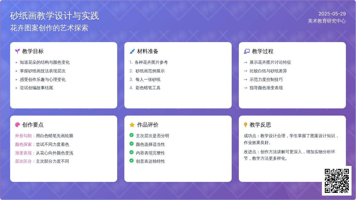 大班美术砂纸画美丽的花朵教案反思