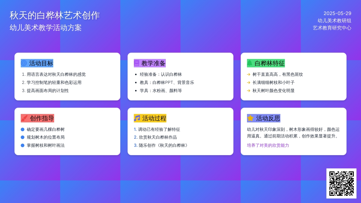 大班水粉画秋天的白桦林教案反思