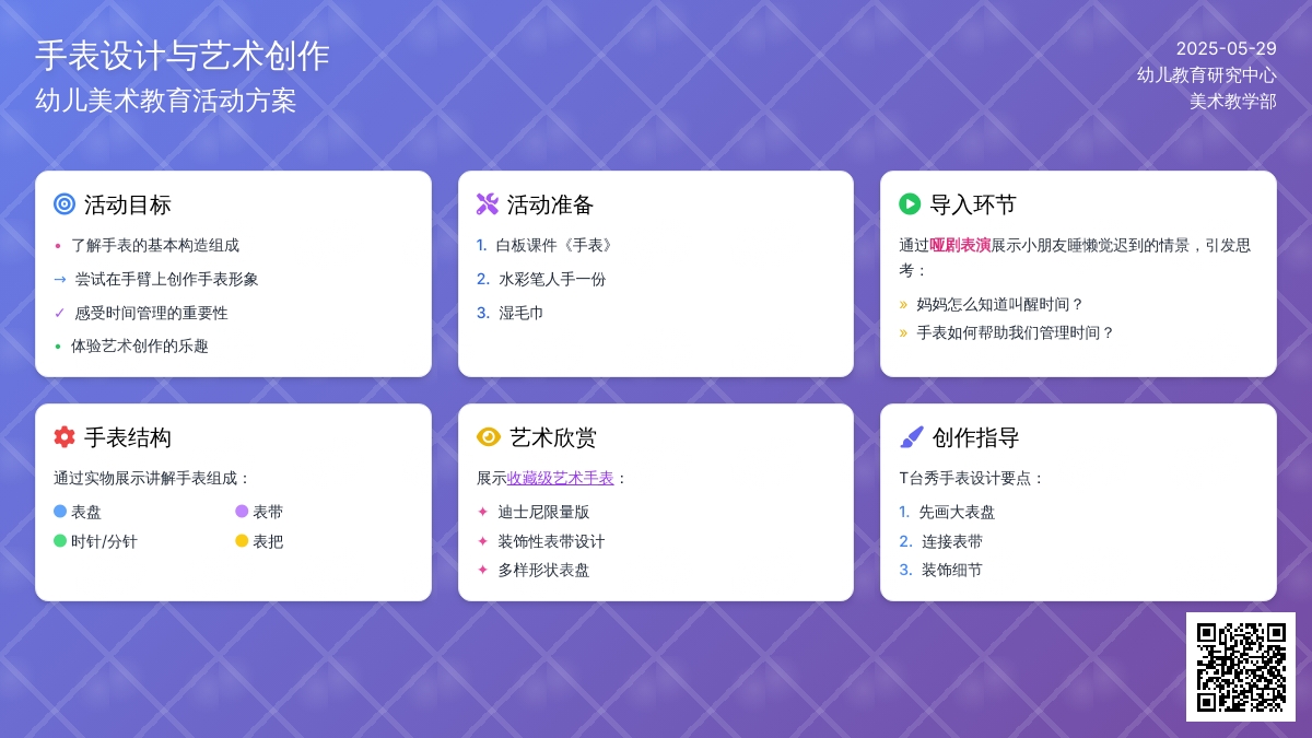 大班美术花样手表教案反思