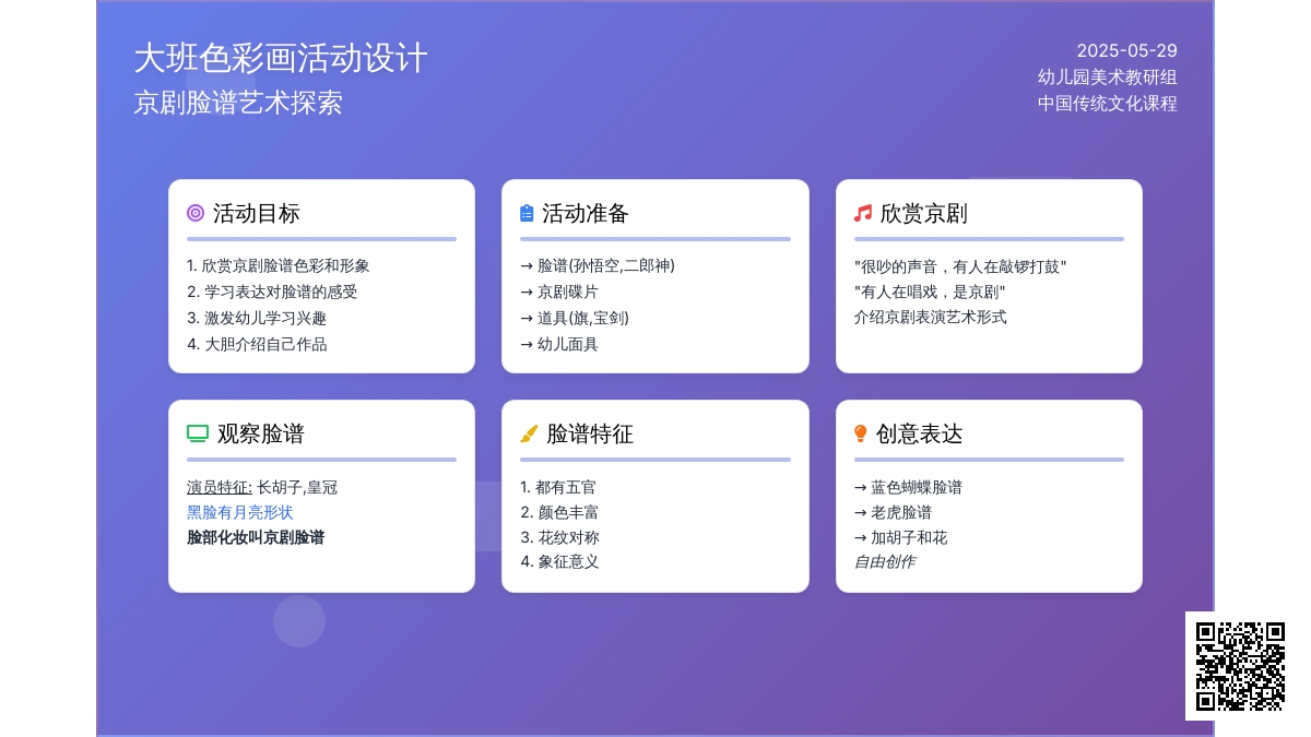 大班绘画京剧脸谱教案