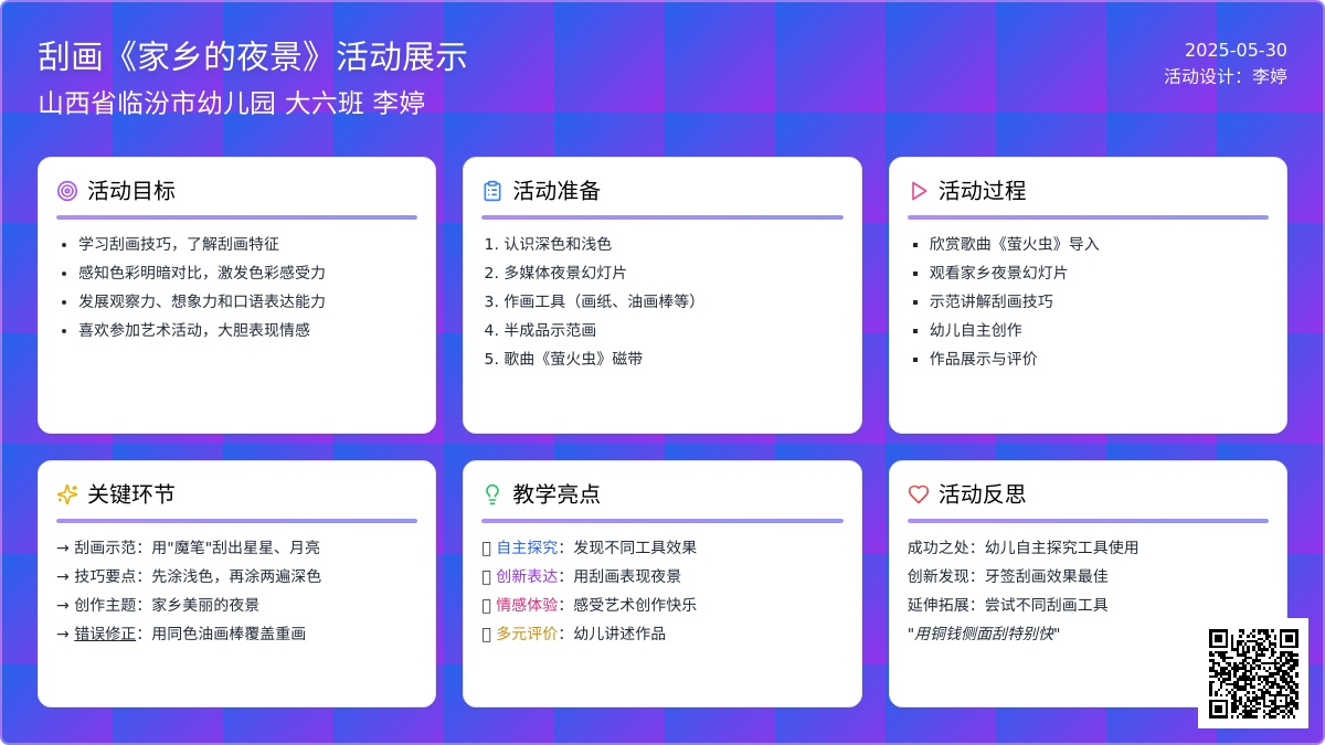 大班美术家乡的夜景教案反思