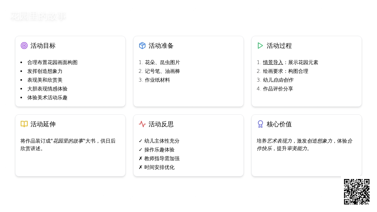 大班美术花园里的故事教案反思