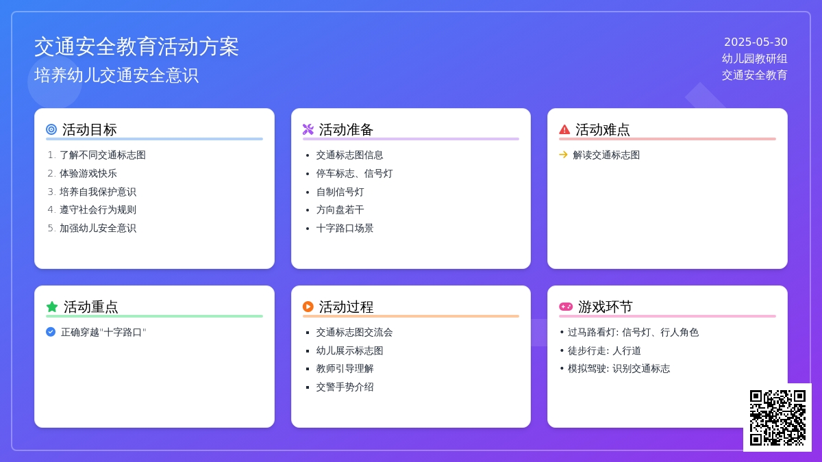 大班安全活动教案：十字路口教案
