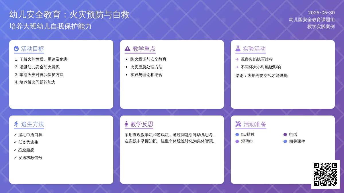 大班安全活动教案：火教案(附教学反思)