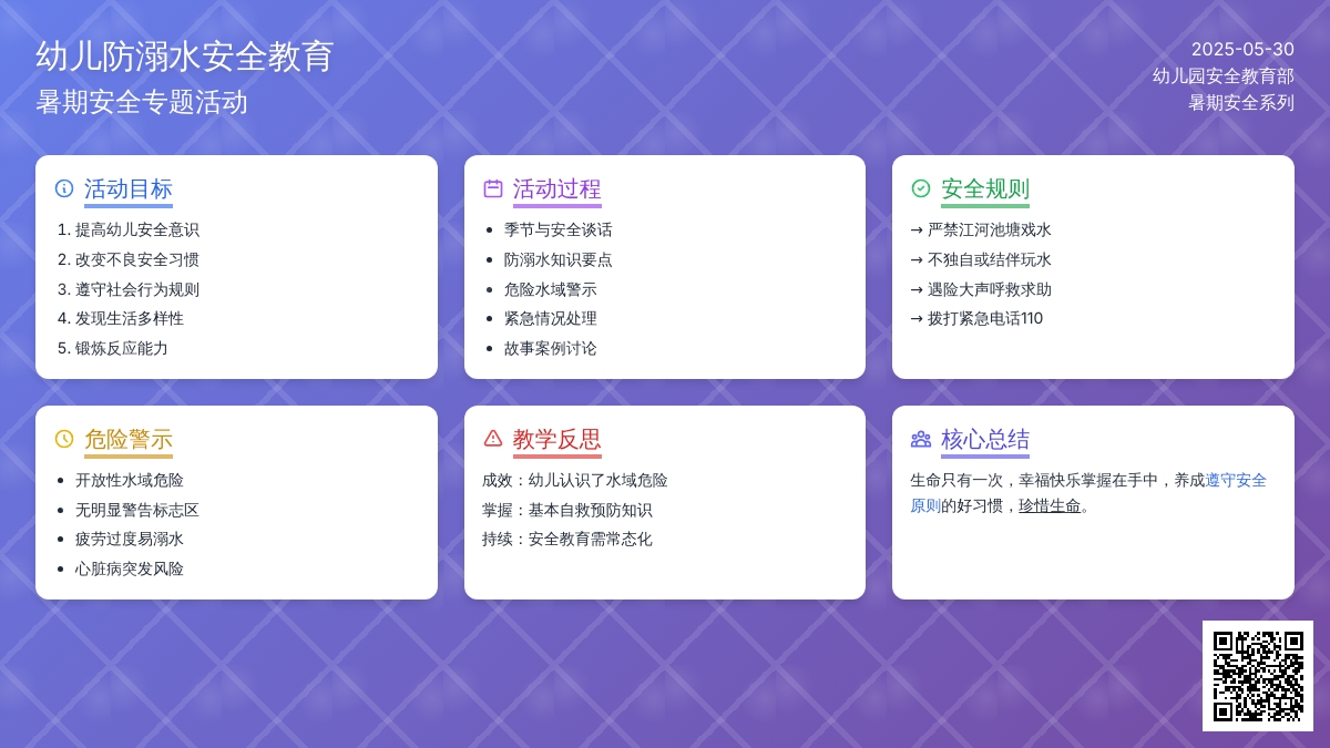 大班安全活动教案：防溺水教案(附教学反思)
