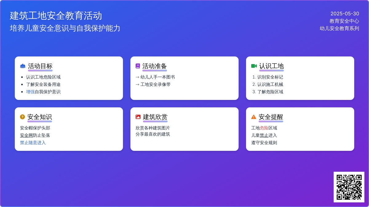 大班安全危险的工地教案
