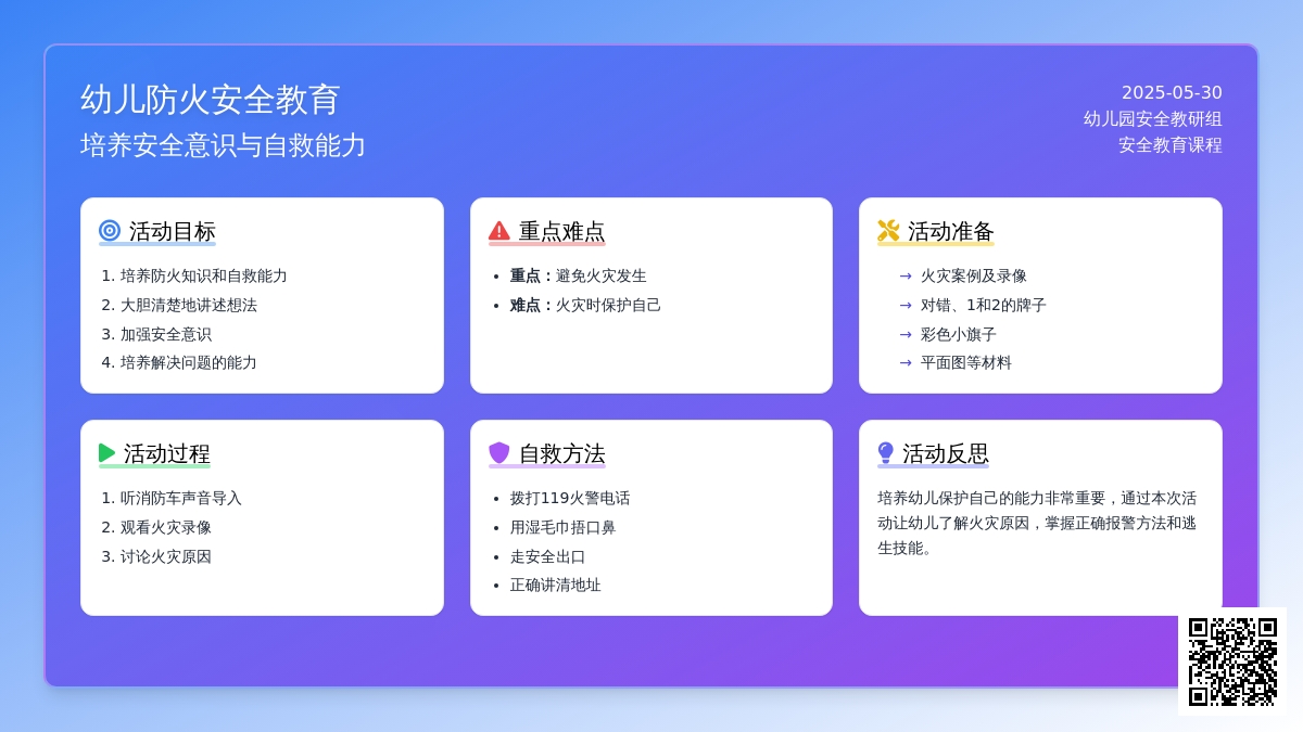 大班安全活动“着火了，怎么办?”教案反思