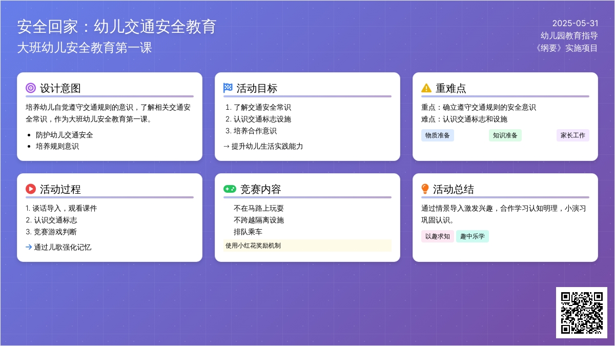 大班开学“安全教育”第一课活动安全回家教案反思