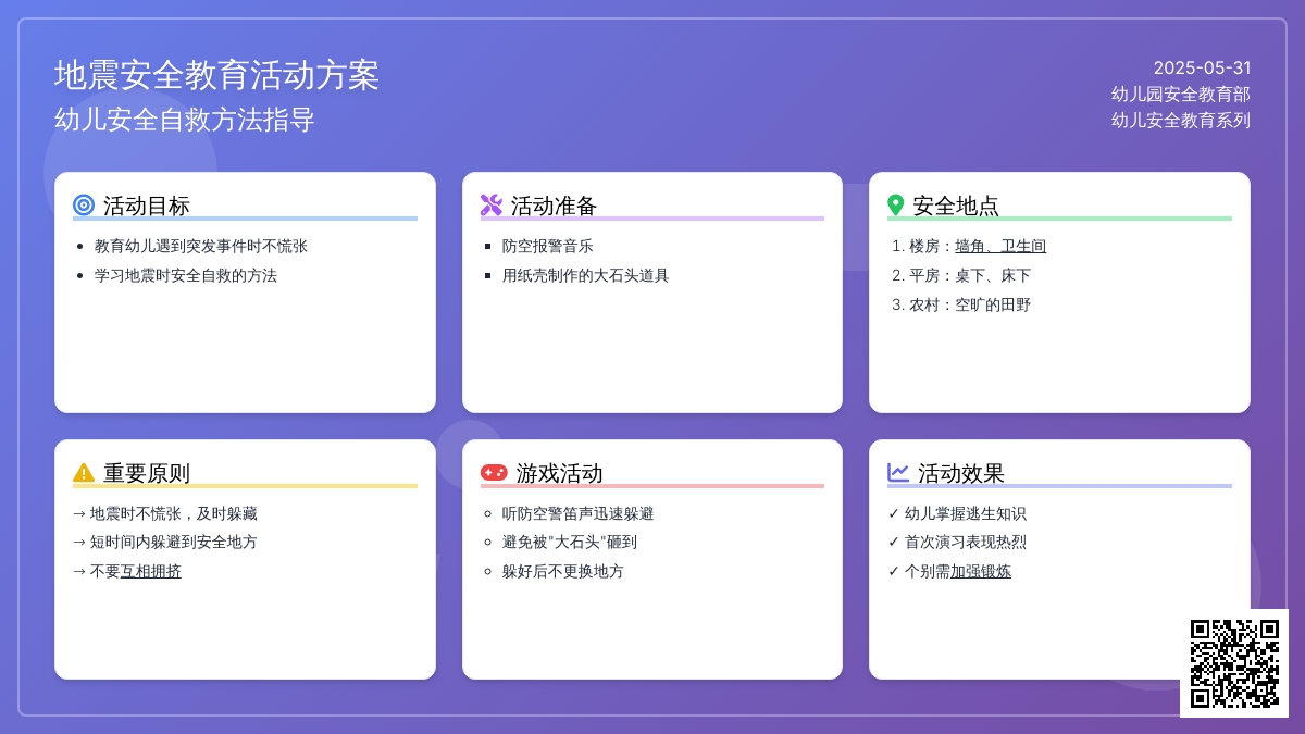 大班安全地震来时我不慌教案反思