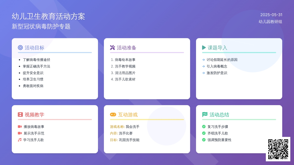 幼儿园教育第一课新型肺炎教案