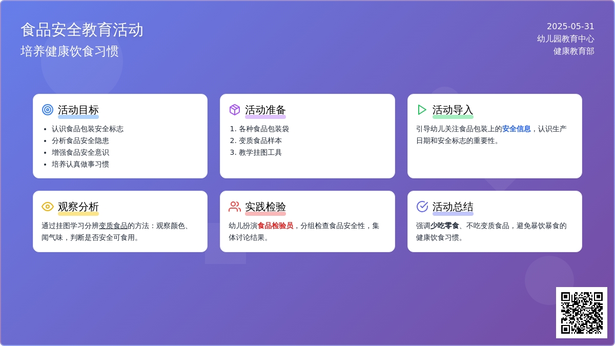 大班秋季学期食品安全教育活动教案反思