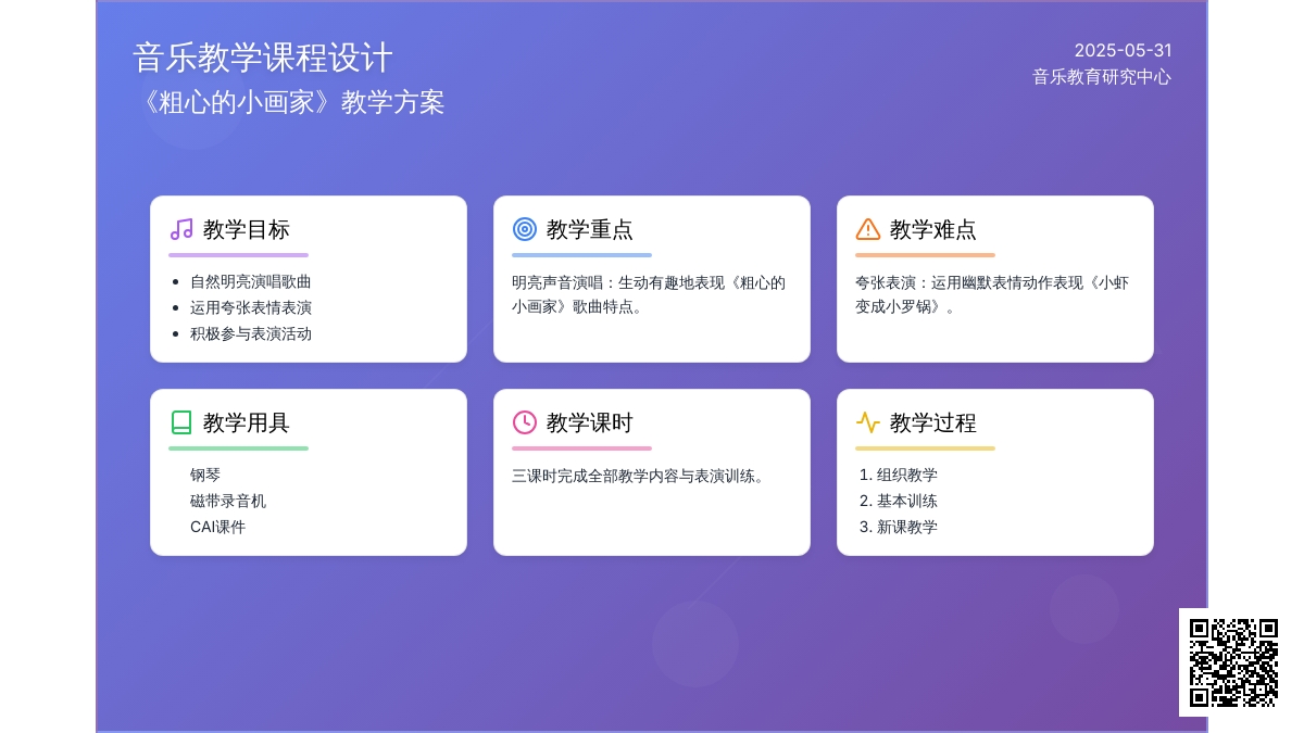 幼儿园学前班音乐粗心的小画家教案反思