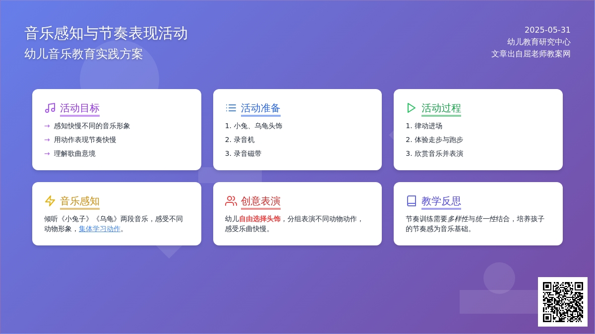 大班音乐快慢节奏训练教案反思