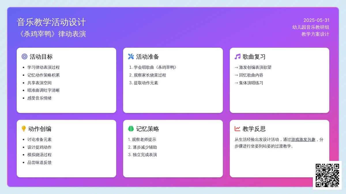大班音乐活动杀鸡宰鸭教案反思