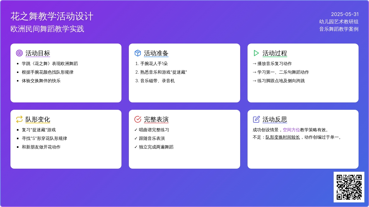 大班音乐活动花之舞教案反思