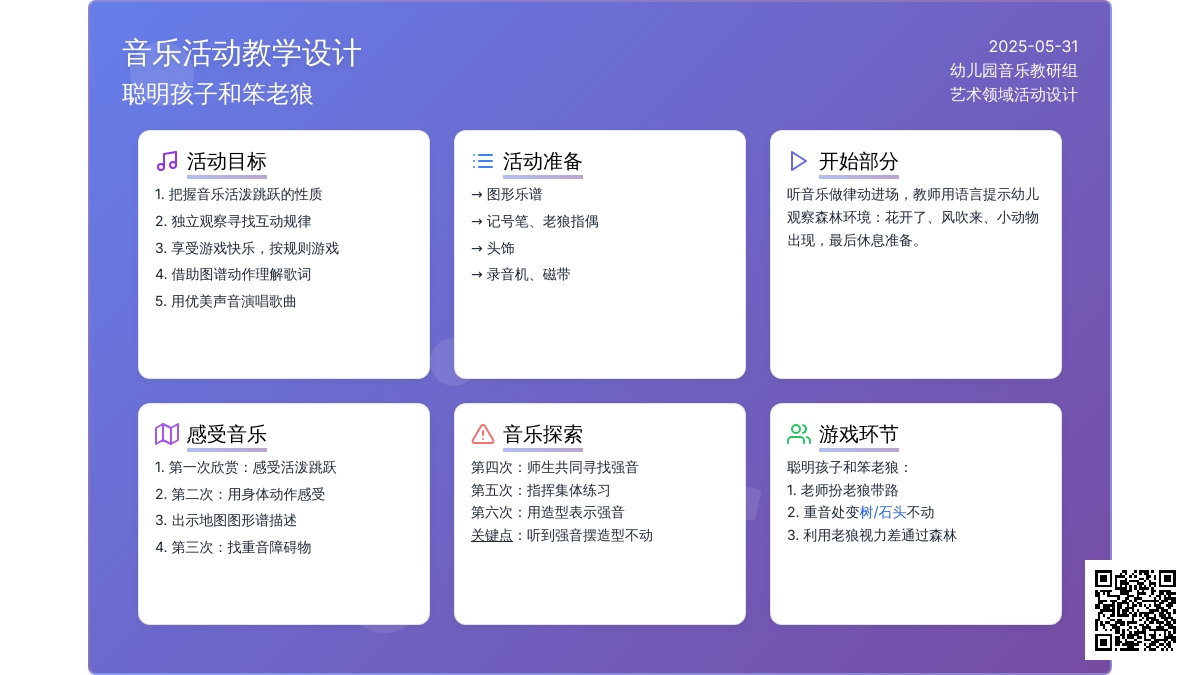 大班音乐活动聪明的孩子和笨老狼教案反思