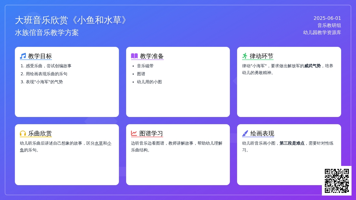大班音乐小鱼和水草教案反思