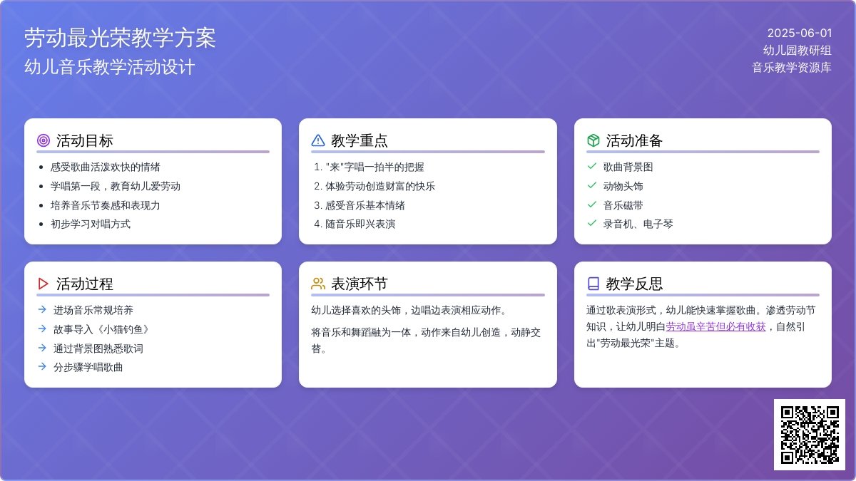 大班音乐劳动最光荣教案反思
