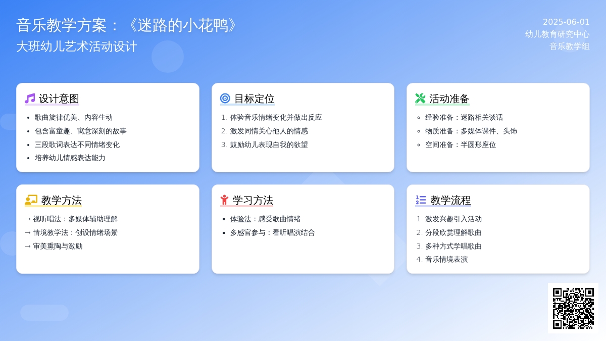大班音乐公开课迷路的小花鸭教案反思