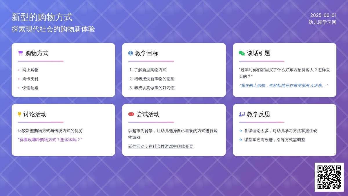 大班主题新型的购物方式教案反思