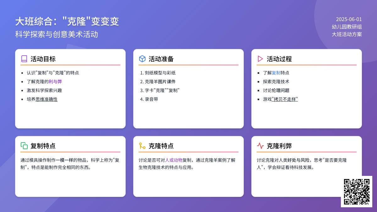大班主题克隆变变变教案反思