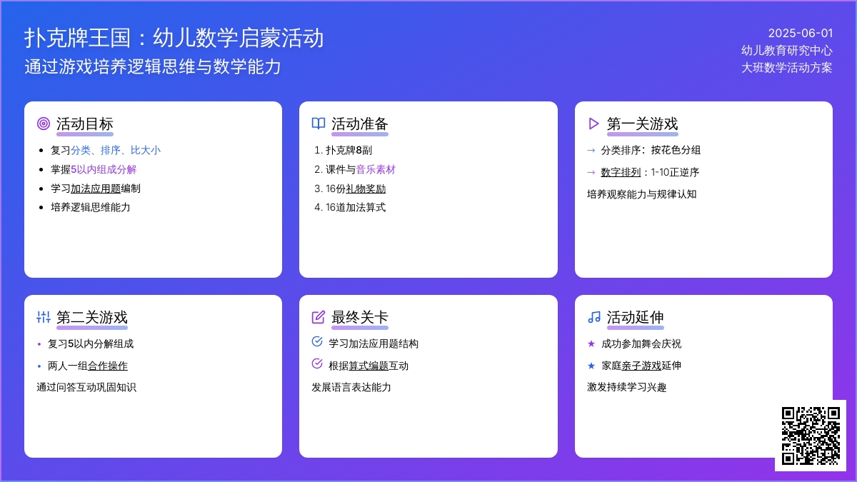 大班数学活动扑克牌王国教案反思