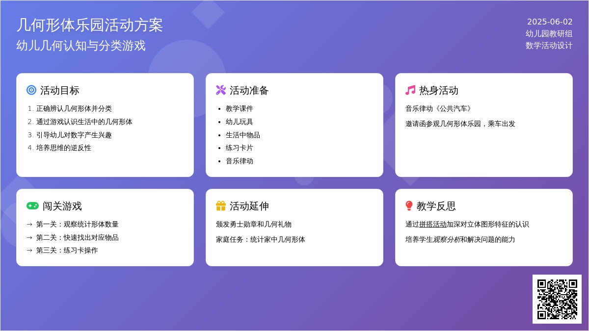 大班数学几何形体乐园教案反思