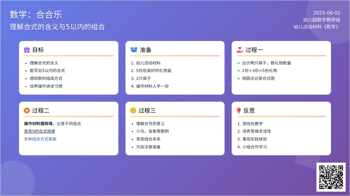 大班数学合合乐教案反思